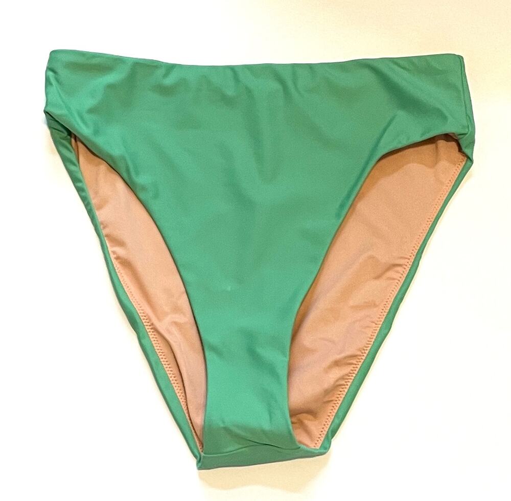 J. Crew High Leg Swim Bikini Bottom Green Size Medium NEW